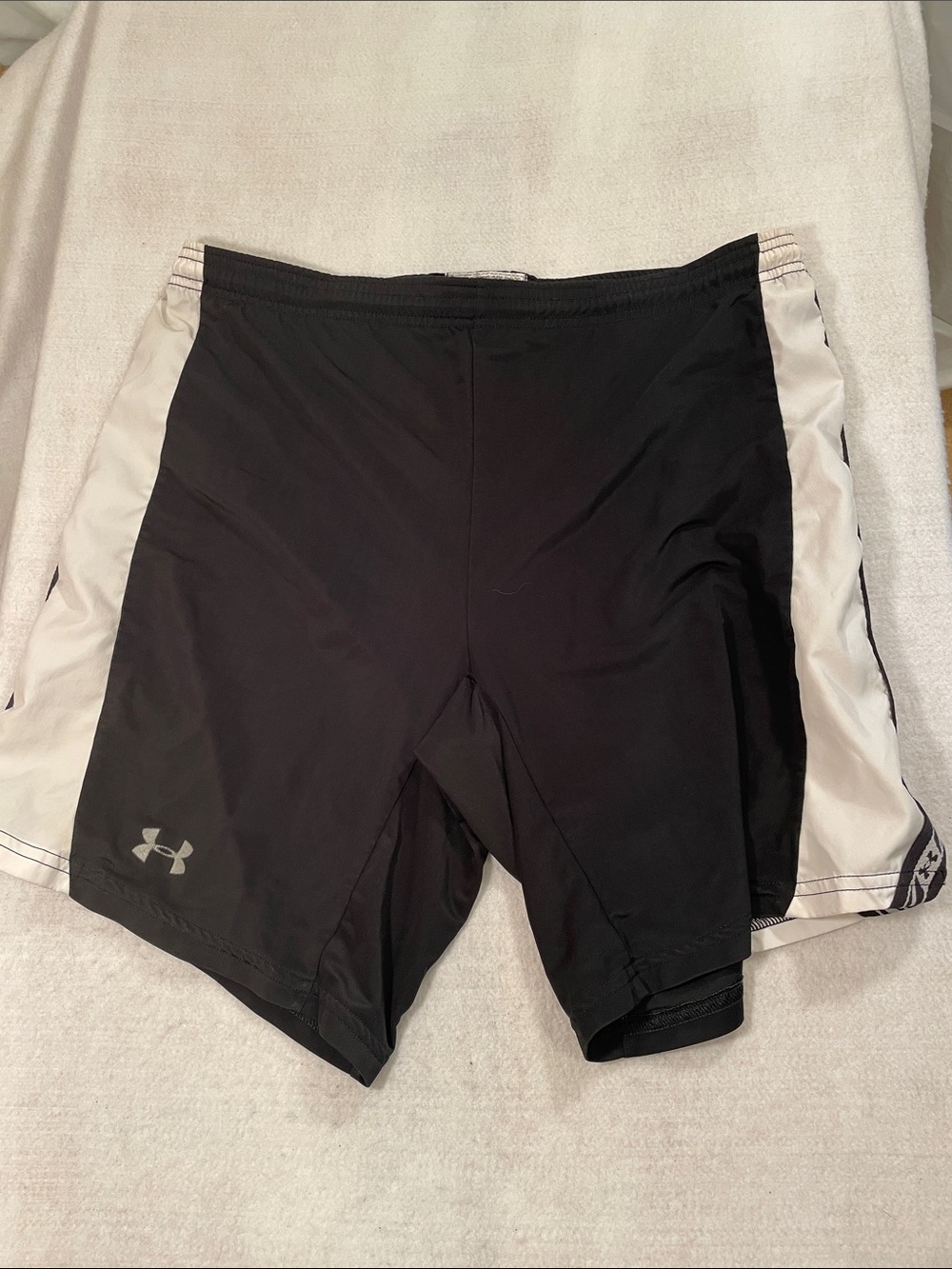 Under Armour Black Shorts with White Side Panels — Kid’s Athletic